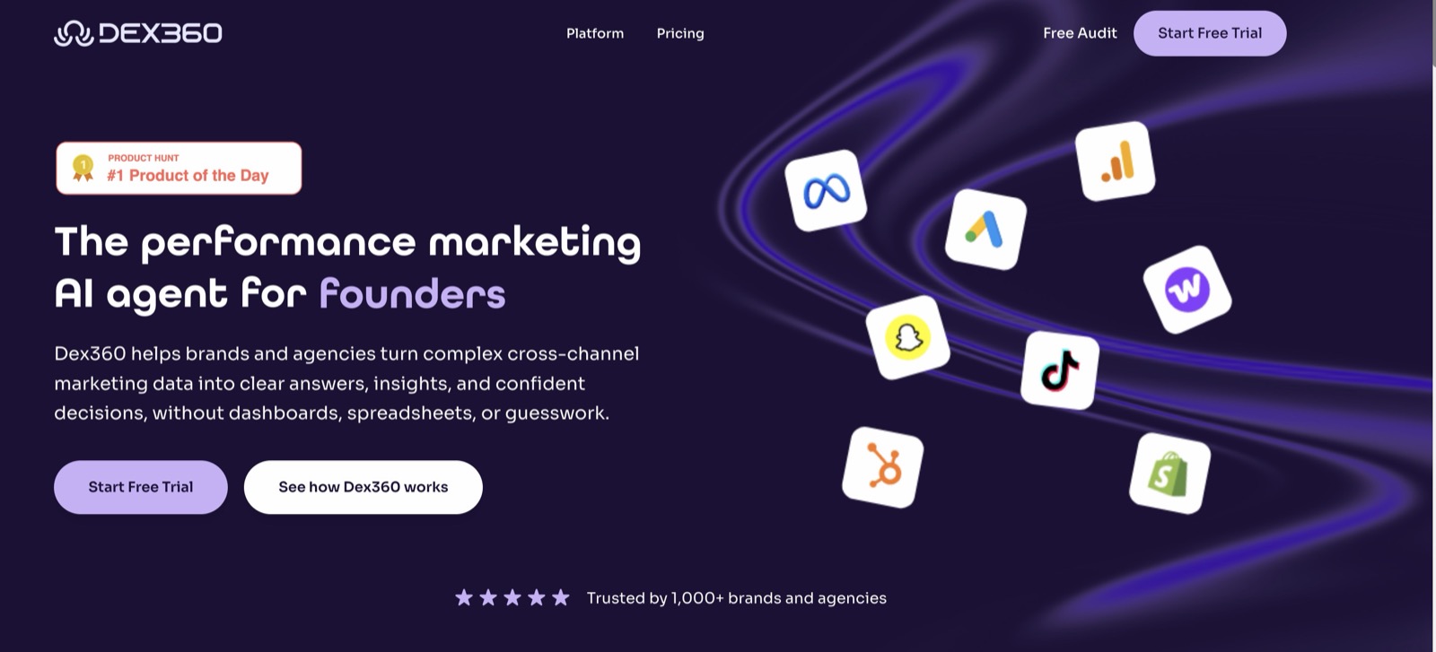 Dex360 Marketing Agent - AI Performance Marketing Intelligence. Built by Haider Bukhari.