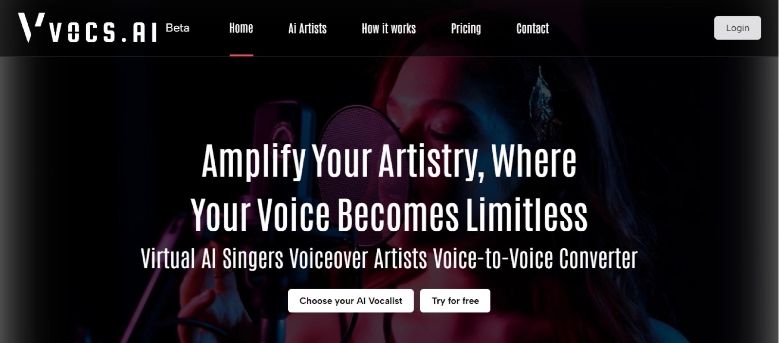 VOCS AI Voice Platform - AI Voice Conversion & Audio Platform. Built by Haider Bukhari.